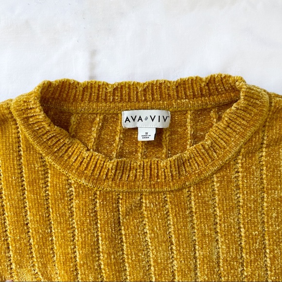 Ava & Viv Chenille Long Sleeve Ribbed Sweater - Picture 3 of 7